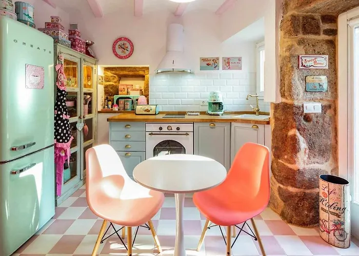 Lägenhetshotell La Anos 50. La Casa Barbie. Banera, Chimenea Corcubión